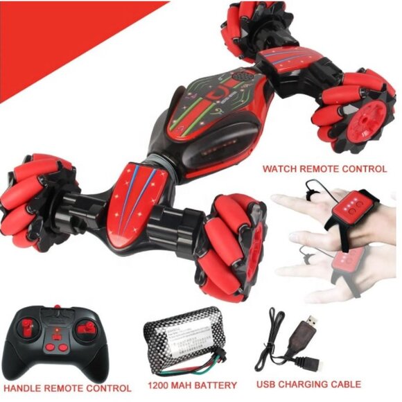 Red Gesture Sensing Traverse Crab Dancing Stunt Car with Lights, Music - Picture 10 of 14